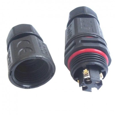 China Supplier Llt L20 Screw Type Waterproof Cable Connector,2 3 4 Pins Inline Cable Connector